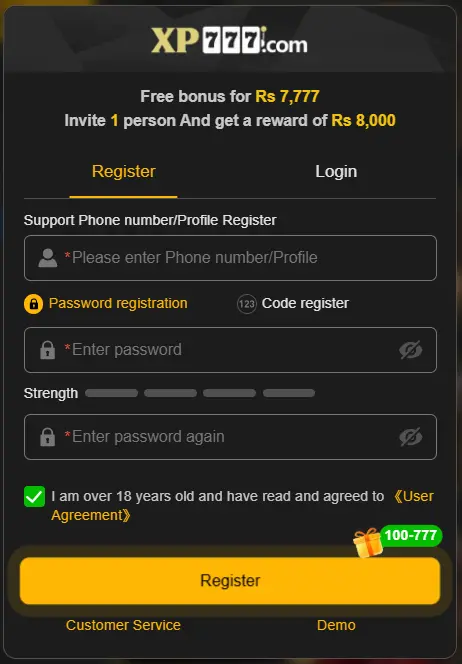 XP777 Game Register