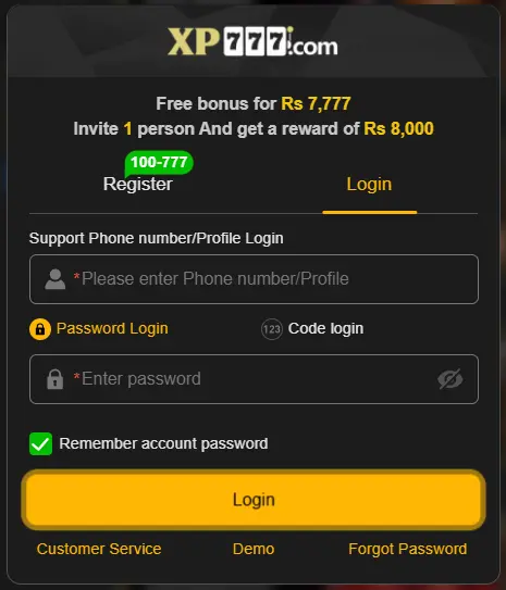 XP777 Login